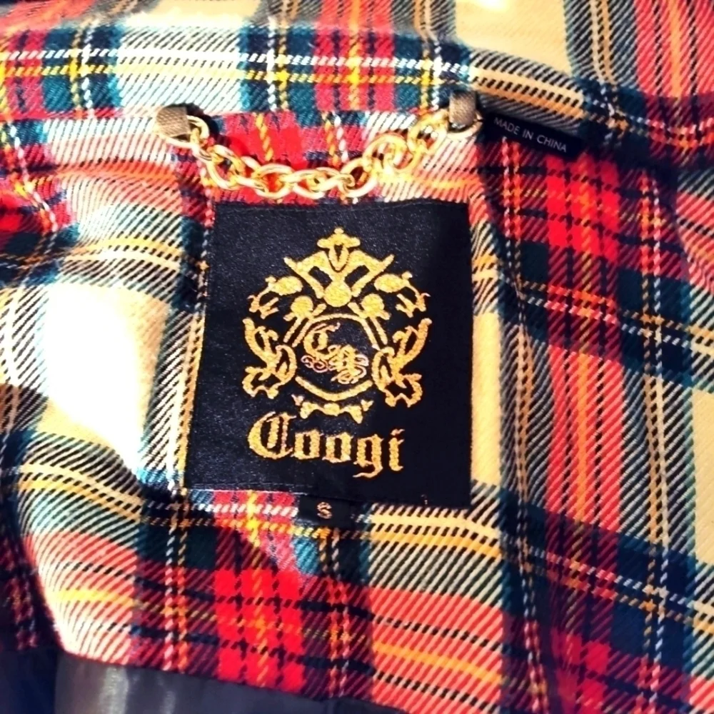 Coogi Brown Quilted Jacket w/ Plaid Lining – Size S